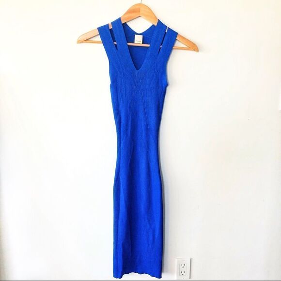 pinko • bodycon cut out dress royal blue - Picture 2 of 9
